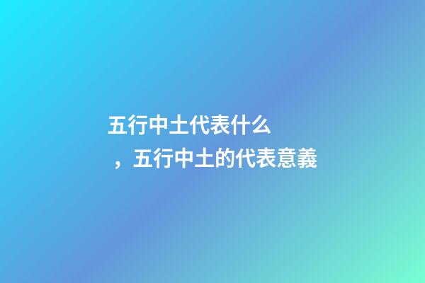 五行中土代表什么，五行中土的代表意義
